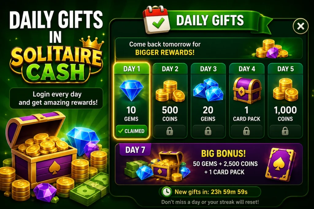 solitaire cash daily gifts